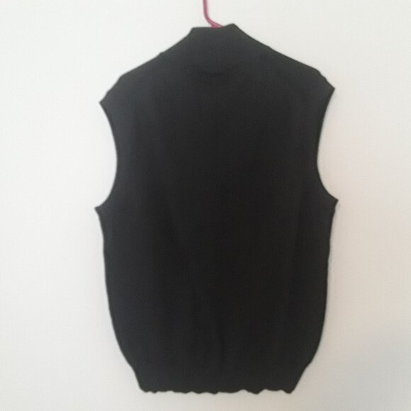 Tricots St. Raphael Mens size XL black sleeveless zipper sweater vest - Picture 3 of 3